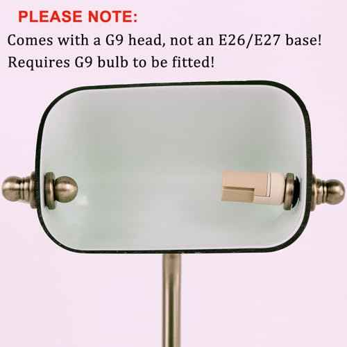 Mini Glass Bankers Lamp, Desk Lamp, Classic Retro Bronze Finish G9 Base, Plug in Vintage Table lamp, Reading Modern for Home Office,Piano Banker Mini Desk Table Lamp,Library(Without Bulb)