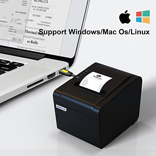 Rongta 80mm USB Thermal Receipt Printer with Auto Cutter - Black