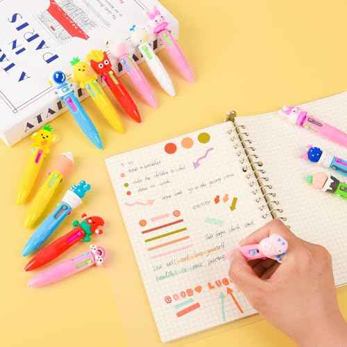 LiYiQ 100 PCS Multicolor Pen in One Fun 4-in-1 Cute Pens Bulk Kawaii Cool Ballpoint Pens for Kids Fun Gifts