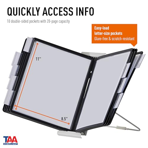 Durable Desktop Reference System 10 Double-Sided Black Letter Size 13.78"x13.78"x3.35"