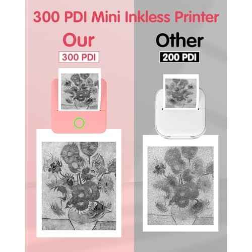 8 Rolls Mini Sticker Printer Portable Label Photo Maker Pocket Machine with 800Pcs Stickers Inkless Thermal Bluetooth Stickers Printer for Study Gift Photos DIY Creation List Work