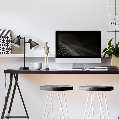 GLOBE Electric 52999 Derek 18" 2-Light Desk Lamp, Matte Black, On/Off Rotary Switch on Each Shade