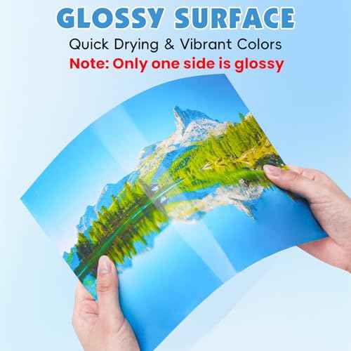 300 Sheets Glossy Photo Paper, 8.5in x 11in Inkjet Photo Printer Paper, Picture Paper for Photos, Calendars, Brochures, Cards, Menus(200gsm / 54lb)