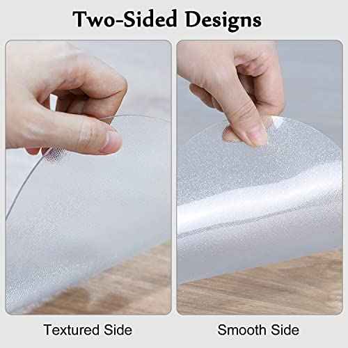 Blvornl Office Chair Mat for Hard Wood Floor, Sturdy Plastic Protector Floor Mat for Office Chair, Rectangle Transparent PVC Computer Hard Floor Chair Mat for Desk, Office, Home (Clear, 35.5 X 48in)