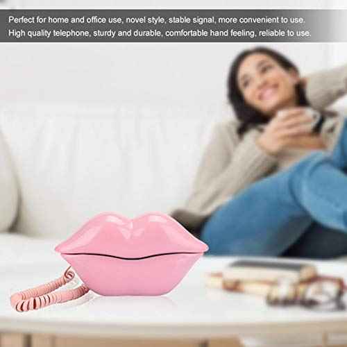 Zunate Decorative Lip Telephone, Desktop Landline Phone for Home Office, Creative European Style