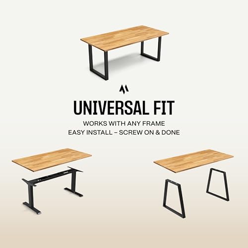 COREMINDED Solid Rubberwood 48x24 Inch Desk Tabletop - Pre-Finished 1.2” Thick for Standing Desks & Workstations