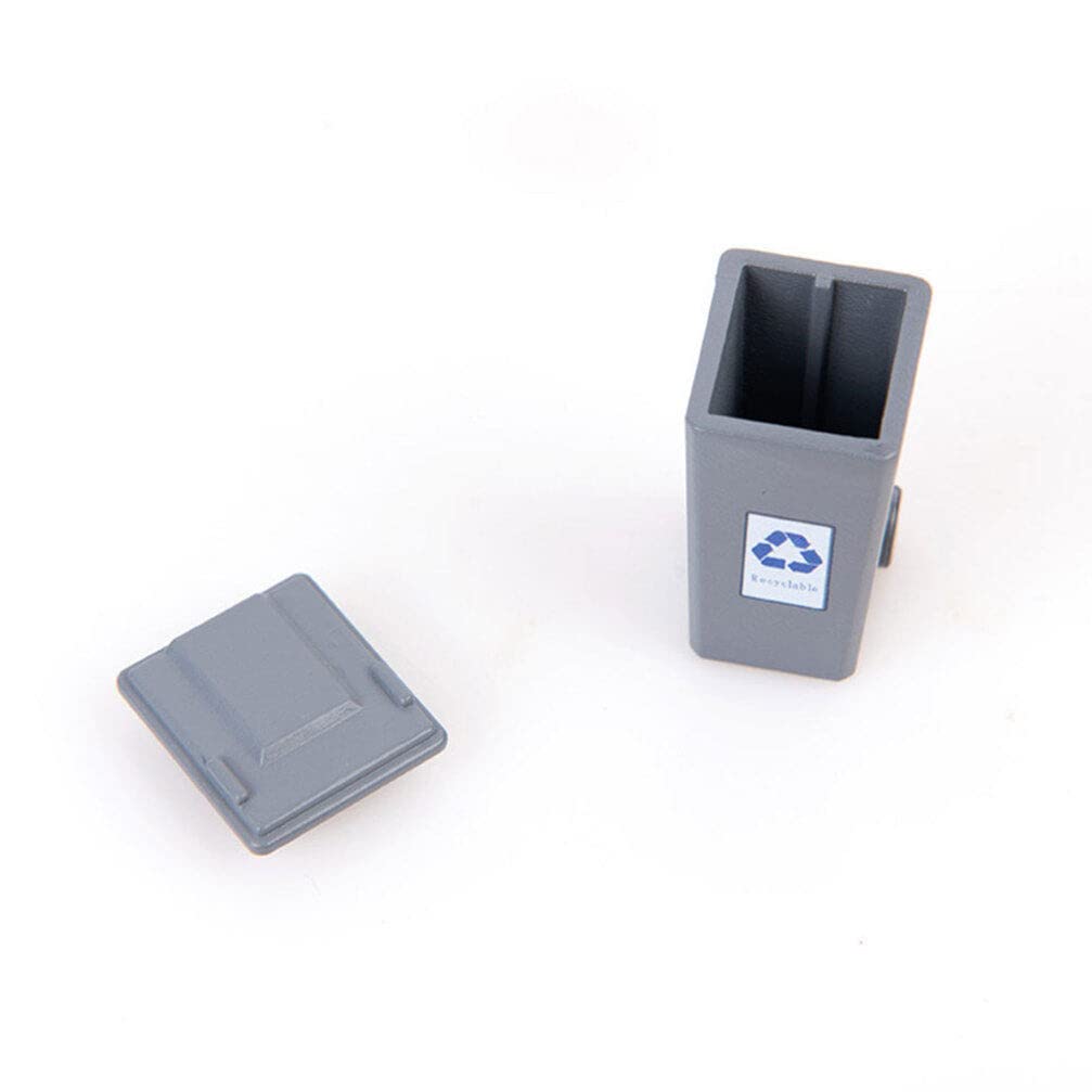 SHINEOFI Miniature Garbage Cans Mini Trash Can Toys with Opened Lids Simulation Curbside Waste Bin Model for Kids Toys Mini Recycle Bin Dollhouse Decor 1: 87 Scale