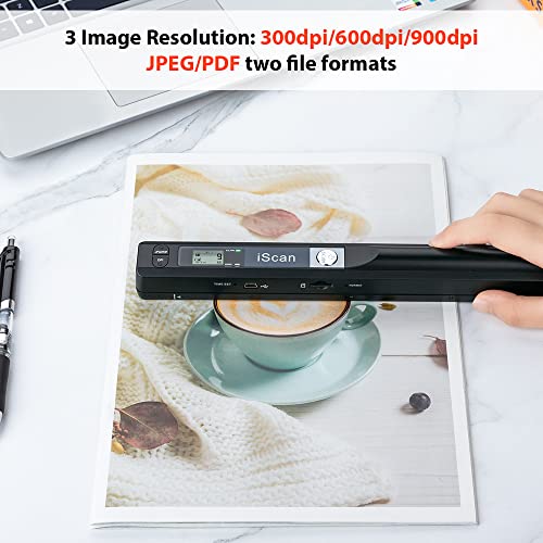 Portable Handheld Document & Photo Scanner 900 DPI with 16GB SD Card