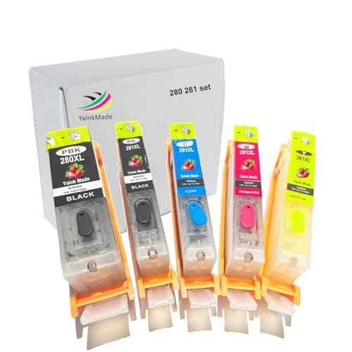 Refillable PGI-280XL CLI-281XL 280XXL 281XXL Ink Cartridges for Printer TS702 TS702a Compatible for PIXMA TS6120 TS6220 TR7520 TR8520 TS8120 TS8220 TS9120 TS9520 TS9521C