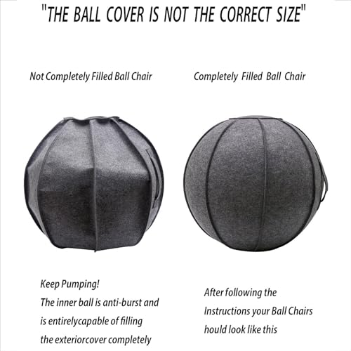 Sitting Ball Chair Cover for Office – AOLIAZMAX Black Gray 65cm