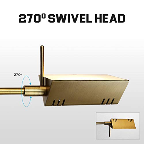 O'Bright Brook Antique Brass Dimmable LED Floor Lamp - Adjustable, Swivel Arm