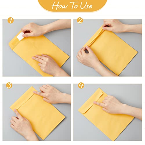 Fuutreo 500 Count Brown Self-Adhesive Envelopes 6 x 9 Inch for Mailing & Packaging