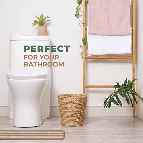 2-Pack Wicker Trash Cans, Wicker Waste Basket for Bathroom, Rattan Trash Can