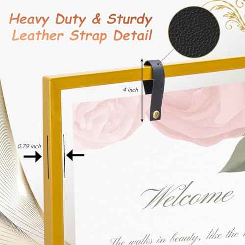 Elegant Wedding Sign Stand & Holder£¬Golden Heavy Duty Metal Wedding Welcome Sign Stand for Reception£¬Welcome to Our Wedding Hanging Sign Stand - Perfect for Seating Chart, Posters, and Decor