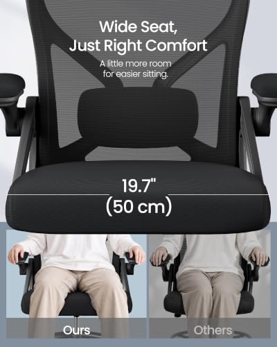 SONGMICS Tall Drafting Office Chair for Standing Desks, Ink Black, Ergonomic Lumbar Support