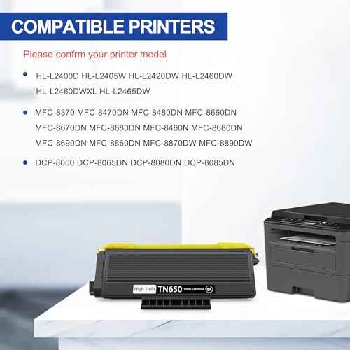 TN650 High Yield Toner Cartridge Black - Replacement for Brother TN-620 TN-650 Toner Work with HL-5370DW HL-5250DN HL-5340D HL-5240 MFC-8480DN MFC-8860DN MFC-8890DW Printer, 1-Pack
