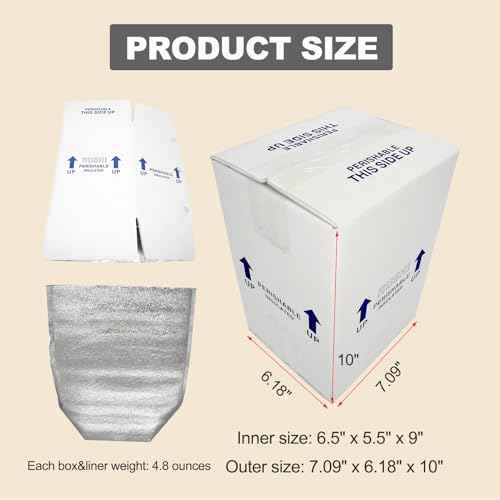 7x6x10¡± Insulated Shipping Boxes for for Frozen Food, 8 Pack Perishable Shipping Cooler Styrofoam Boxes Cold Packaging Perishables Mailing Insulated Carton with Aluminum Foil Liner Bag