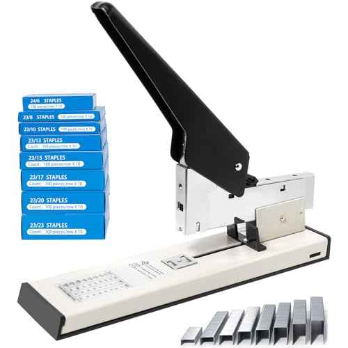 Heavy Duty Stapler with 8000 Staples, High Capacity Manual Large Stapler for 2-240 Sheets, Jam-Free & Anti-Slip Base, Ideal for Offices, Schools, Print Shops