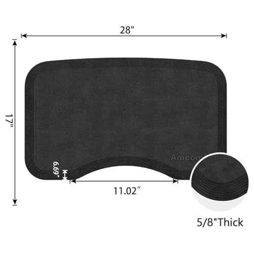 Anti Fatigue Salon Mat for Hair Stylist Anti-Slip Antique Series Salon & Barber Shop Chair Floor Mat (17''x28'' x 5/8'',Black)