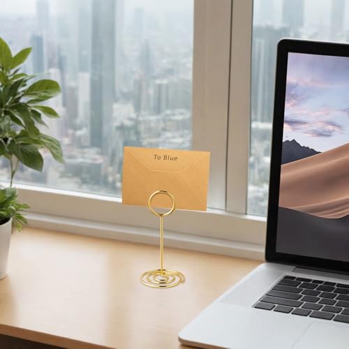Willizter Gold Table Number Holders Set of 20 Spiral Base Card Stands