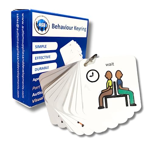 Autism Visual Behavior Keyring with Cue Cards for Autism Classroom Support