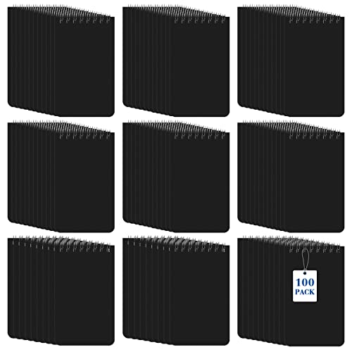Nuanchu Note Pads 3 x 5'' Spirals Notebook, 60 Sheets Mini Spiral Notepad Top Bound Notebook Memo Pads for Home Office School (Black,100 Pcs)