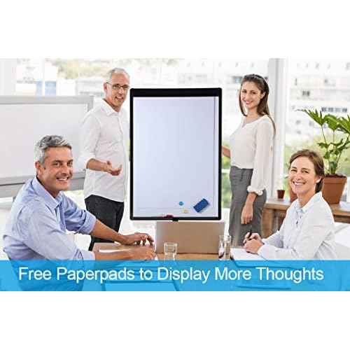 40 X 28 Inch Mobile Magnetic Whiteboard, Height Adjustable Dry Erase Board Easel on Rolling Stand with Flipchart Easel Pad, Magnets & Eraser, Black