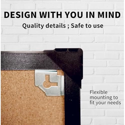 Corksidol Cork Bulletin Board, Large Wall-Mounted Pin Board with Frame, Self-Healing Corkboard for Office, Home, and School, 36" x 24",2 Pack