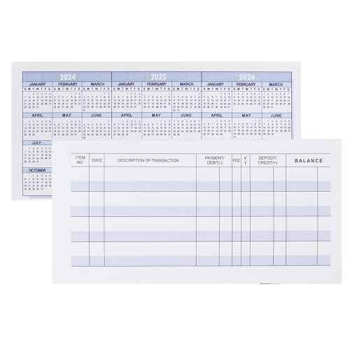 Larger Lines 12 Pack Check Registers for Personal Checkbooks, Blank Checkbook Registers for Personal or Businesses Use, Check Register Books to Log Transaction and Track Payments, Deposits, Finances