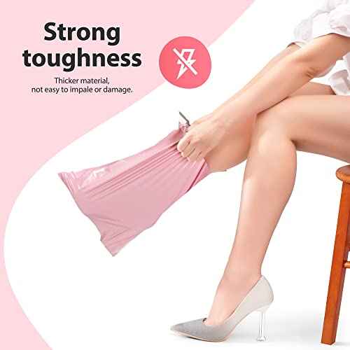 Fuxury Poly Mailers 12x15.5Inch 50 Pcs, Heavy Duty Shipping Bags for Clothing, Strong Adhesive Shipping Envelopes for Small Business, Self Seal Mailers Poly Bags Mailing Envelopes,Light Pink
