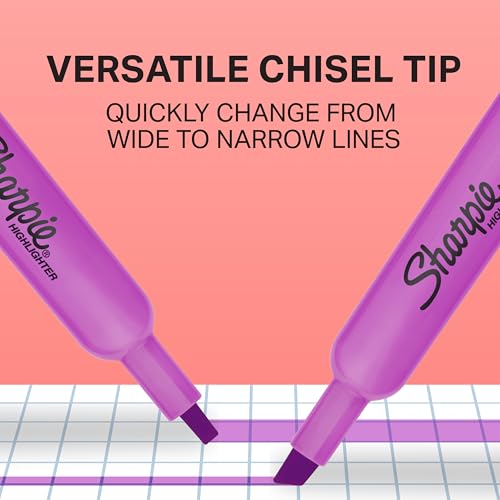 Sharpie Tank Highlighters 12 Pack Assorted Chisel Tip Smear-Resistant Office Supplies