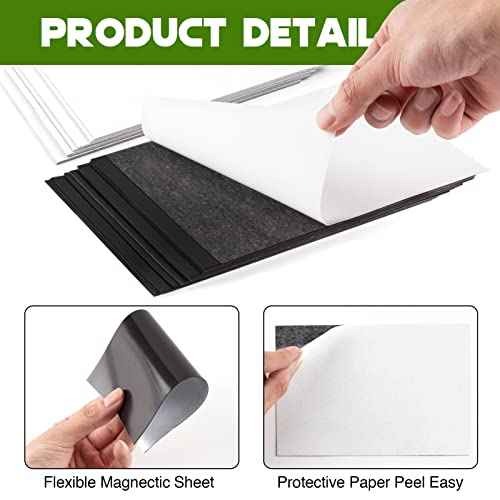 Adhesive Magnet Sheets for 5x7 Pictures(Pack of 60),Magnetic Adhesive Sheets,Photo Magnets for Home/Classroom/Fridge