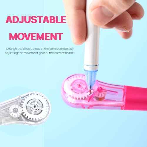 19.69ft Correction Tape Pen, 5-Count Pack, Dry Instantly, Stretch Resistant, not Easy to Break, as Smooth as Writing, Perfect for School, Office Supplies, Black White Red Yellow Blue