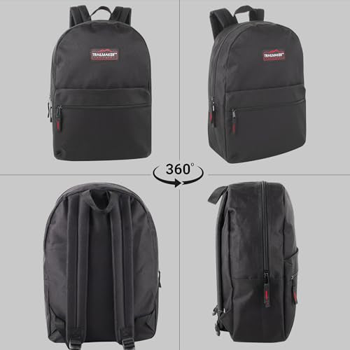Trail Maker Classic 17-Inch School Backpack for Girls & Boys - Black