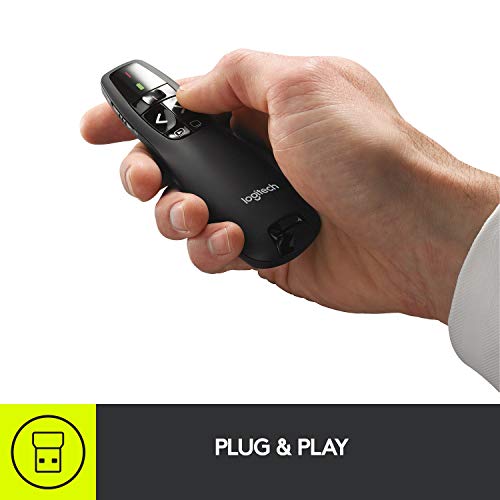 Logitech Wireless Presenter R400 USB Clicker with Red Laser and 5 Buttons