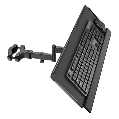 Keyboard Tray Pole Mount - PUTORSEN Keyboard Mount fits Most Standard and Oversized Keyboards, Holds up to 2.2lbs, Black
