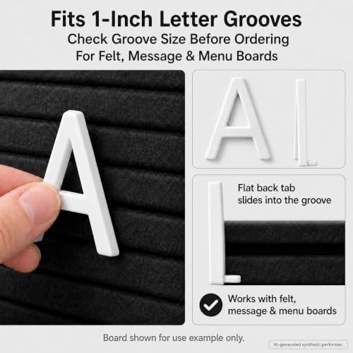 White 1 Inch Letter Board Letters Set - 312 PCS for Felt & Message Boards