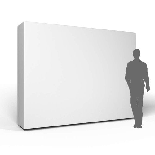 Vispronet 9.8ft x 7.4ft Pop-Up Tension Fabric Trade Show Display Booth Frames with White Fabric and Carrying Case – Flame Retardant, Premium Polyester Fabric
