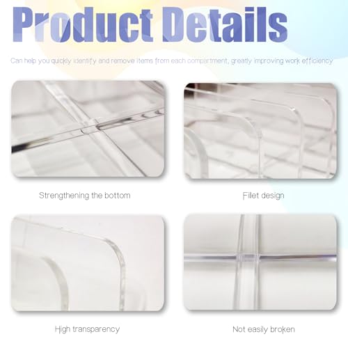 Transparent Acrylic Mail Organizer - 2 Pack with 7 Compartments for Letter, Card, and Cosmetic Storage