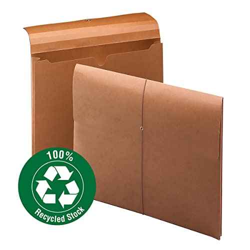 Smead 100% Recycled Expanding File Wallet with Flap and Cord Closure, 2" Expansion, Letter Size, Redrope, 10 per Box (77170)