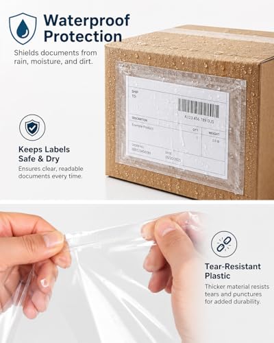 200 Pack Shipping Poly Bags - Waterproof Self-Adhesive Packing Slip Envelopes 7x10 inch