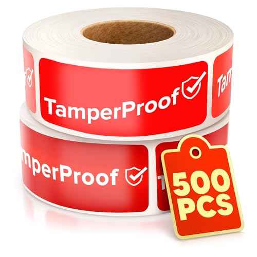 500-Pack Tamper Proof Stickers 1x3 ? Strong Adhesive for Tamper Detection and Package Protection | Durable, Easy-to-Apply Labels for Sealing Boxes, Containers, Envelopes, Documents and Other Surfaces