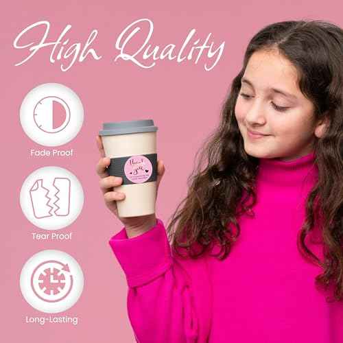 500 Pcs 1.5 Inch Pink and Rose Gold Thank You Stickers for Small Business, Small Business Packaging, Self-Adhesive & Waterproof Stickers with Beautiful Designs, Strong and Durable Envelope Seals