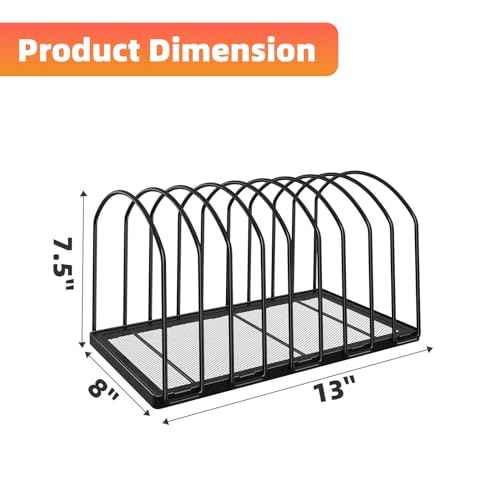 Simple Trending 2 Pack 9 Section Metal File Sorter Organizer for Desk Home Office, Black