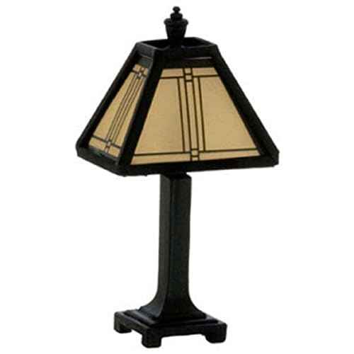 Dollhouse Miniature Craftsman Tiffany Lamp in Dark Bronze