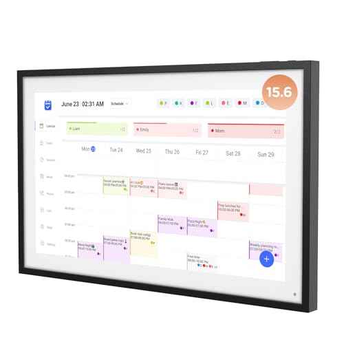 15.6 Inch Digital Calendar, Wall Electronic Desk Calendar, Full HD 1920 * 1080P IPS Touchscreen Interactive Display for Family Meal Planner Support - Streamline Household Organization