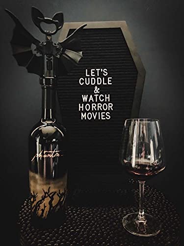 Nomnu Black Coffin Letter Board with Bat Stickers - Goth Decor, Spooky Emojis, Halloween & Witchy Vibe