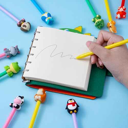 Cute Safari Animals Cartoon Gel Black Ink Pens,Random Kawaii Writing Pens,Assorted Styles Pens for School Office Home Student Kids Present (24)