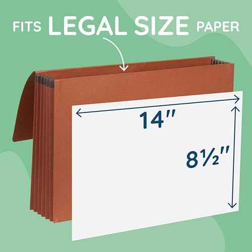 Blue Summit Accordion File Wallet with Flap and Cord Closure, Legal Size, 5.25¡± Expansion ? 10 Pack
