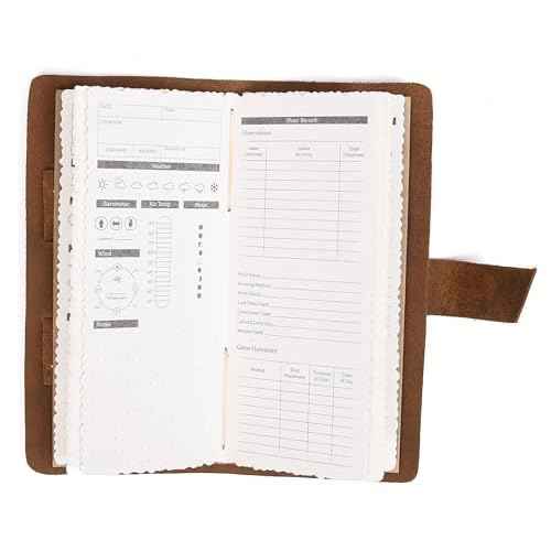 Tolredo Made in Canada Premium Hunting Journal Top-Grain Cowhide Leather Hunting Logbook Gift for Huntsman, 96 Bleed Proof Pages(8.3"X4")